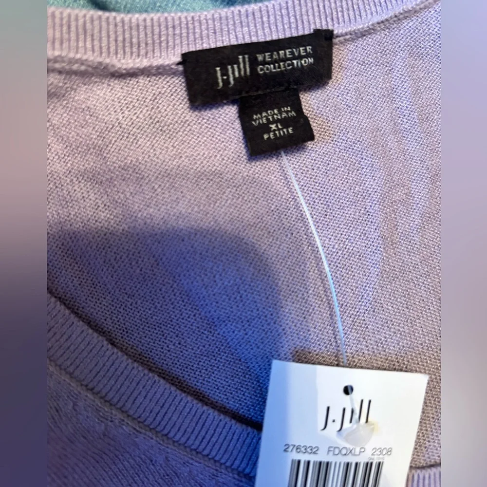 J Jill blouse spring sweater silk blend women’s size XL petite lavender color